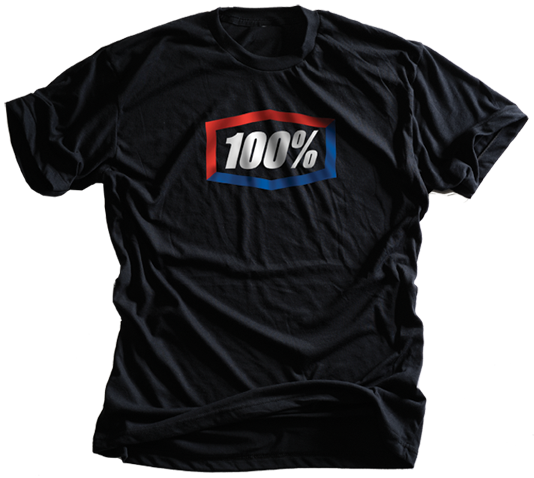 100% TEE-SHIRT MAILLOT A MANCHES COURTES ICON NOIR