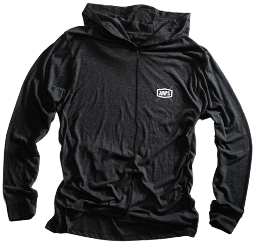 100% SWEAT A CAPUCHE PULL-OVER ZIPPE LUX GRIS