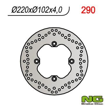 NG DISQUE DE FREIN ARRI�RE 350290 � 220mm APRILIA RS 50 / REPLICA 1999-2006