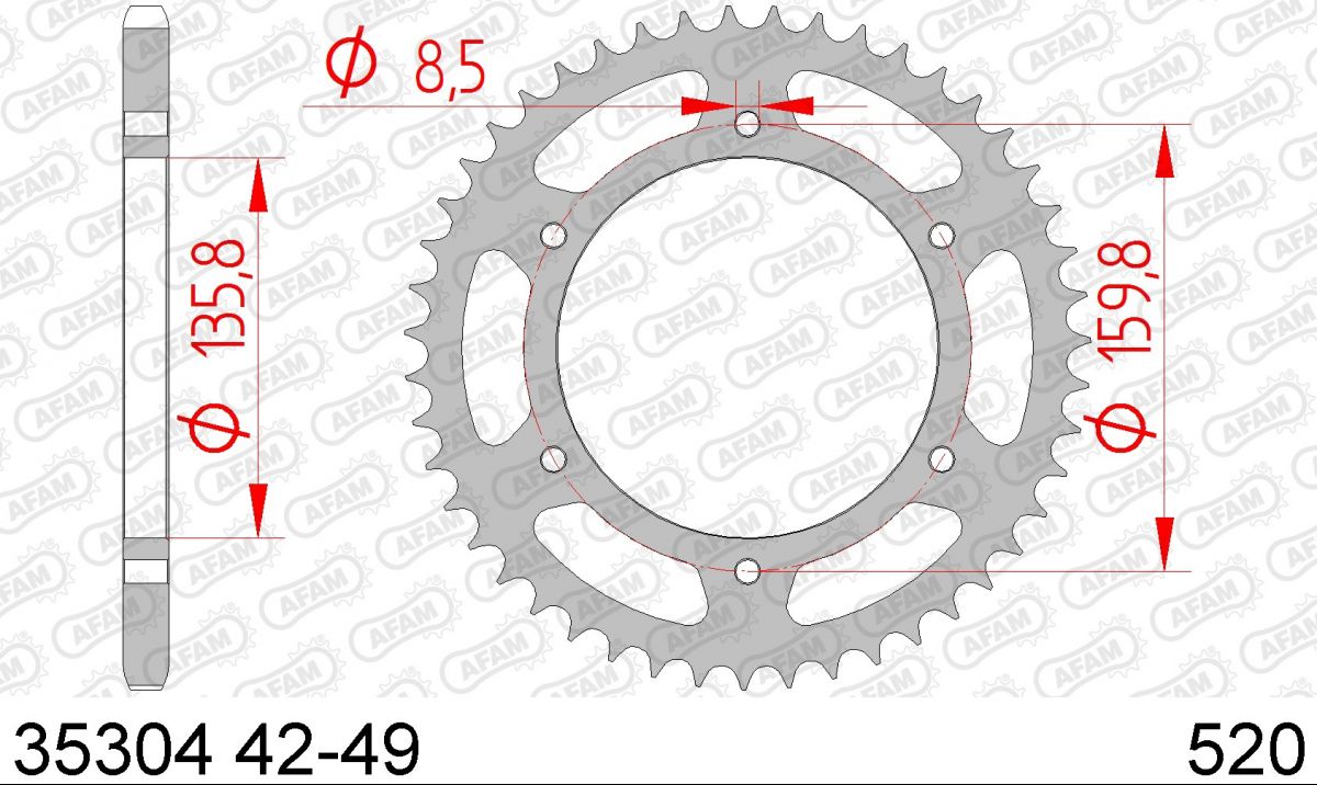 COURONNE ACIER PAS ORIGINE 520 47 Dents 3530447 HUSQVARNA TR 650 Strada 2012-2013 (2)