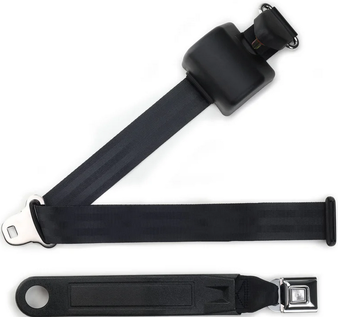 3pt black retractable lap & shoulder belt starburst pushbutton buckle in 12 3pt black retractable lap & shoulder belt starburst pushbutton buckle in 12