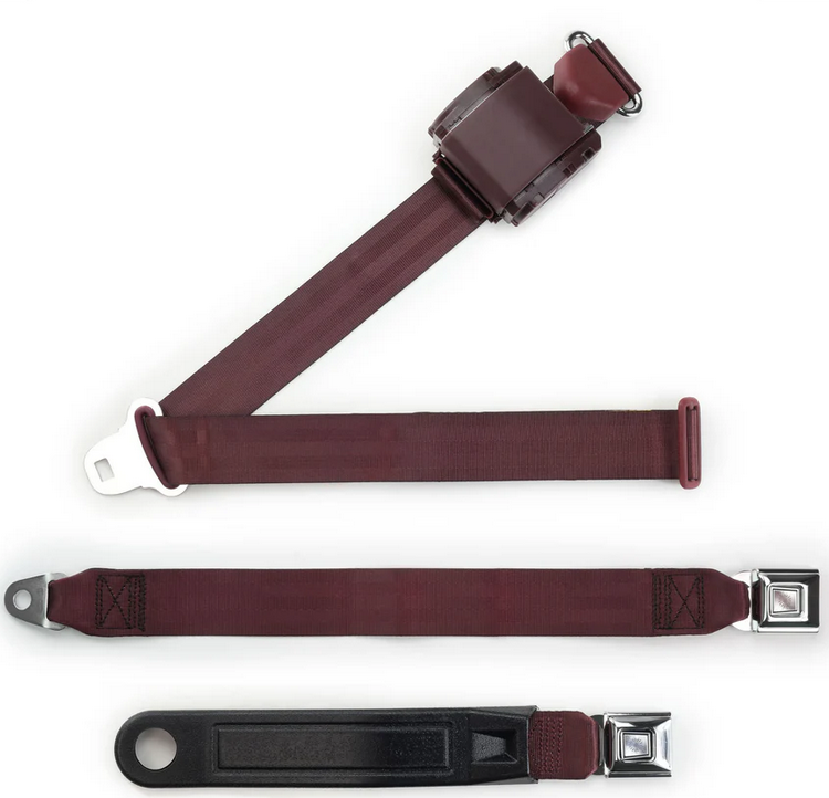 3pt burgundy retractable lap & shoulder belt starburst pushbutton 20 3pt burgundy retractable lap & shoulder belt starburst pushbutton 20