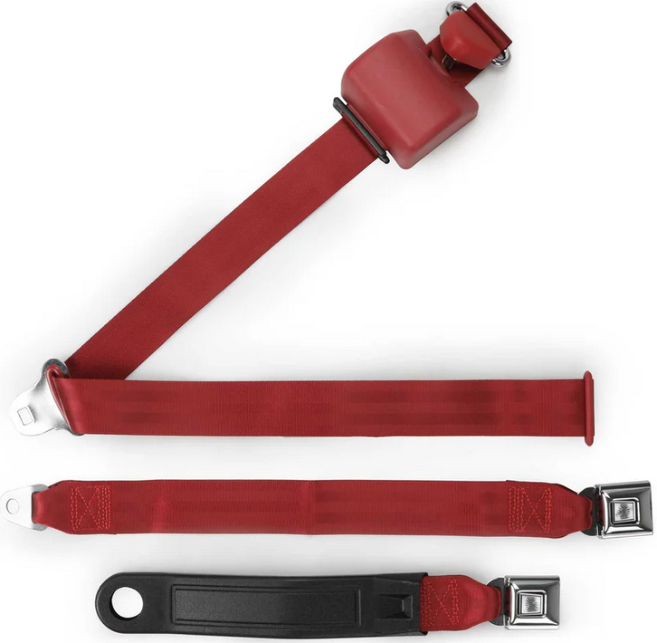 3pt bright red retractable lap & shoulder belt starburst pushbutton 20 3pt bright red retractable lap & shoulder belt starburst pushbutton 20