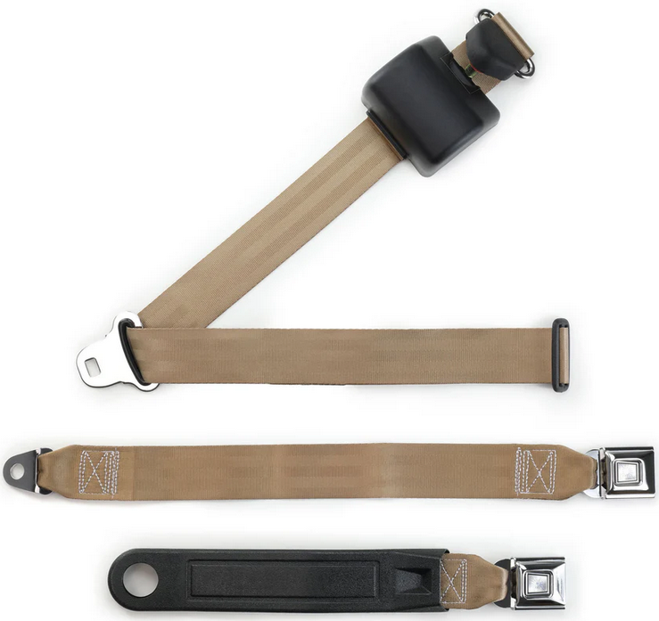 3pt tan retractable lap & shoulder belt starburst pushbutton 20 3pt tan retractable lap & shoulder belt starburst pushbutton 20