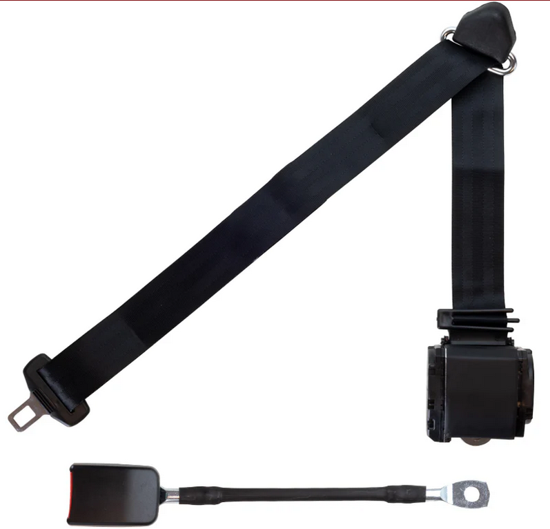 3pt european style shoulder belt w/ black webbing, retractor, anchor cover & receiver RETROBELT 379-BLK 3pt european style shoulder belt w/ black webbing, retractor, anchor cover & receiver RETROBELT 379-BLK