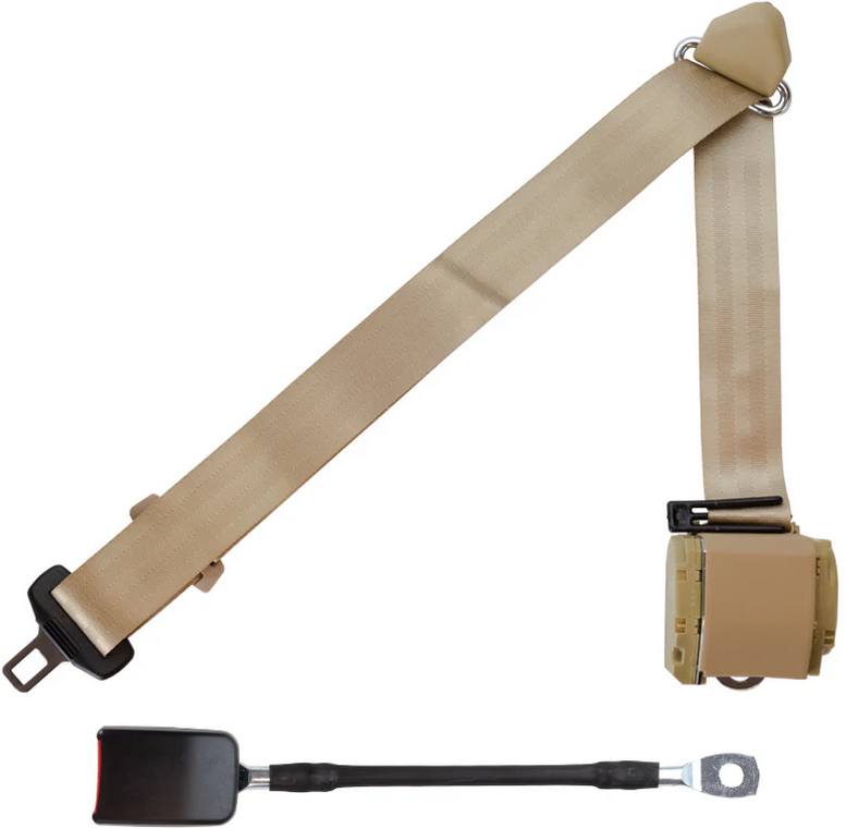 3pt european style shoulder belt w/ sand webbing, retractor, & anchor cover. black receiver RETROBELT 379-SND 3pt european style shoulder belt w/ sand webbing, retractor, & anchor cover. black receiver RETROBELT 379-SND