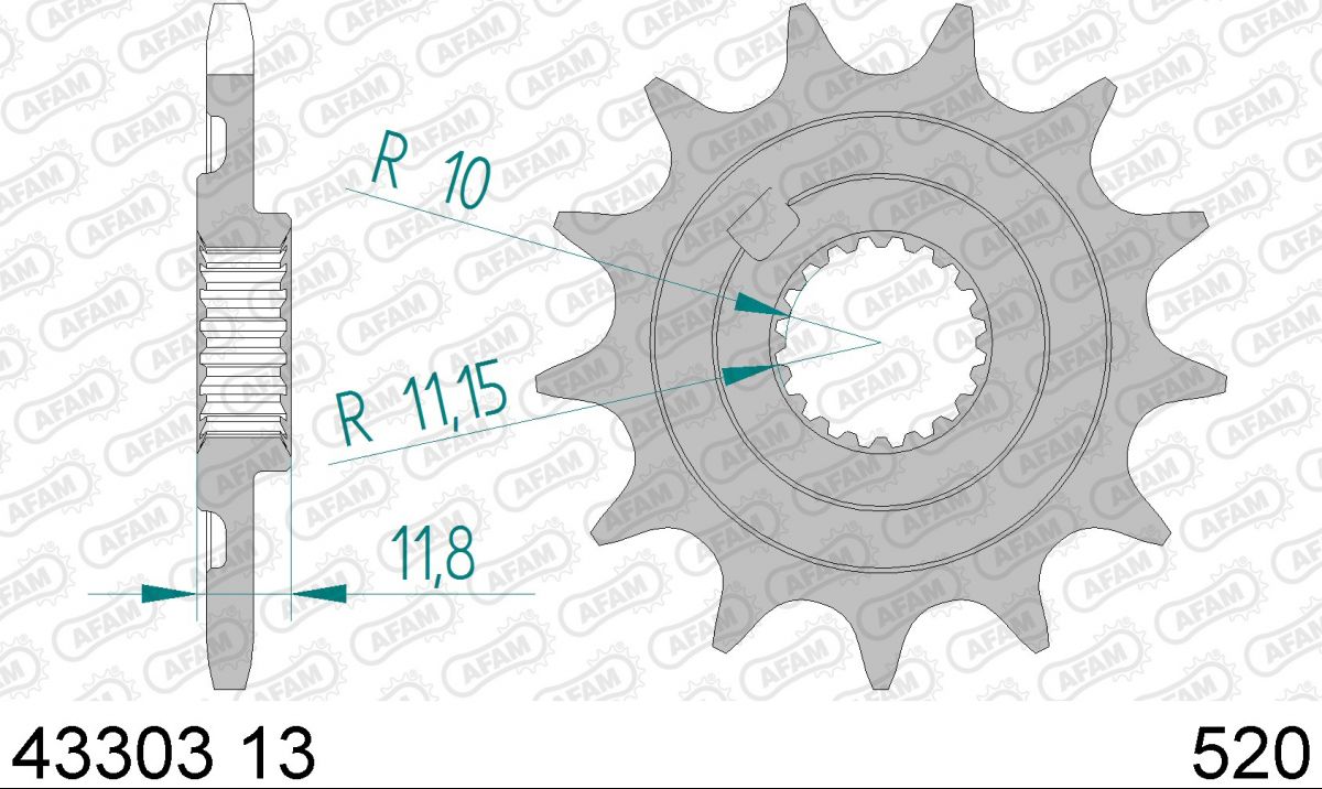 PIGNON PAS ORIGINE 520 13 Dents 4330313 SHERCO SE 300 IF 2012-2013 (2)
