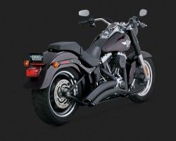 1800-1645 VANCE & HINES SUPER RADIUS BLACK FLSTN 1690 SOFTAIL DELUXE 2001-2015*