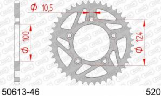 COURONNE ACIER PAS 520 46 Dents 5061346 DUCATI 800 Scrambler Urban Enduro 2015-2016