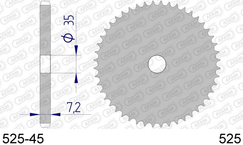 COURONNE ALUMINIUM BRUT PAS 525 45 DENTS
