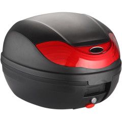 TOP CASE 32 LITRES NOIR R�FLECTEUR ROUGE