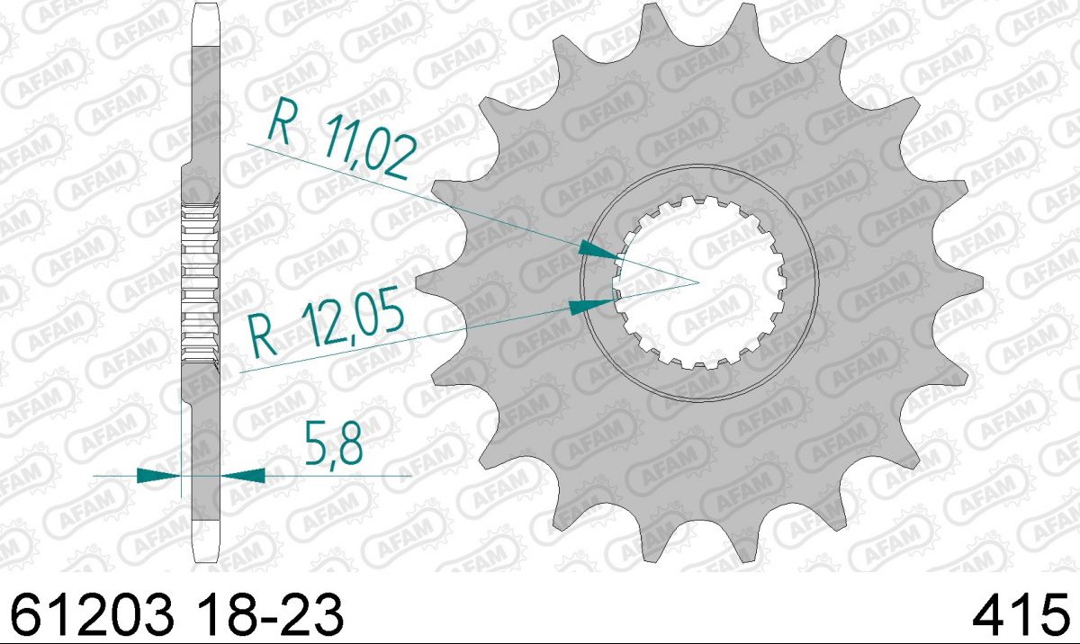 PIGNON PAS RACING 415 20 Dents 6120320 APRILIA RS 125 1996-2012 (2)