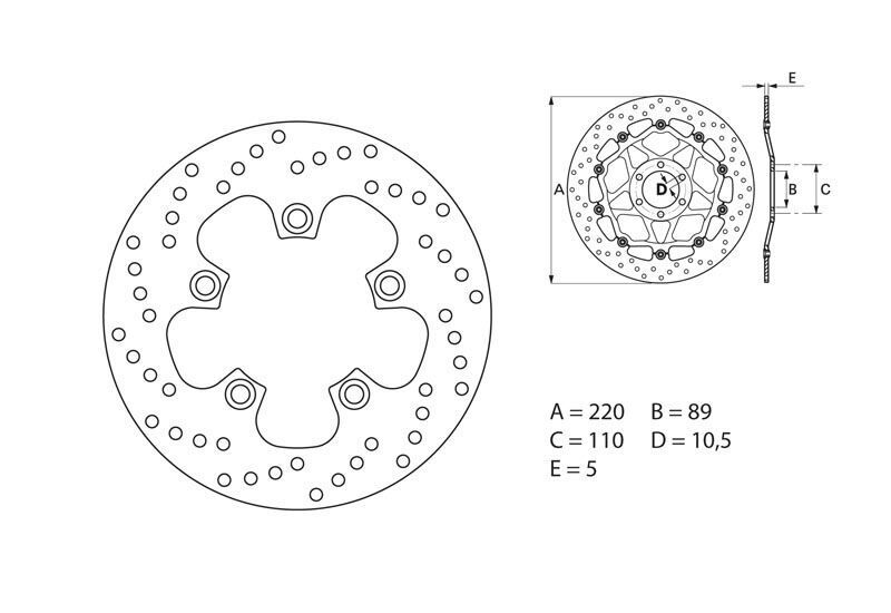 BREMBO DISQUE DE FREIN ARRIERE SERIE ORO 220MM 68B40744 SUZUKI 1000 GSXR 2001-2016
