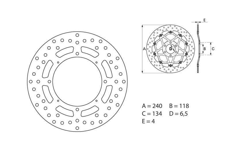 BREMBO DISQUE DE FREINS AVANT SERIE ORO FIXE 68B40769 HONDA 250 CR R 1988-1991 FIXATIONS SYMETRIQUE (2)