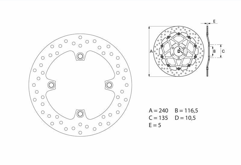BREMBO DISQUE DE FREIN ARRIERE SERIE ORO 68B40783 HONDA 600 HORNET AVEC ET SANS ABS 2007-2013
