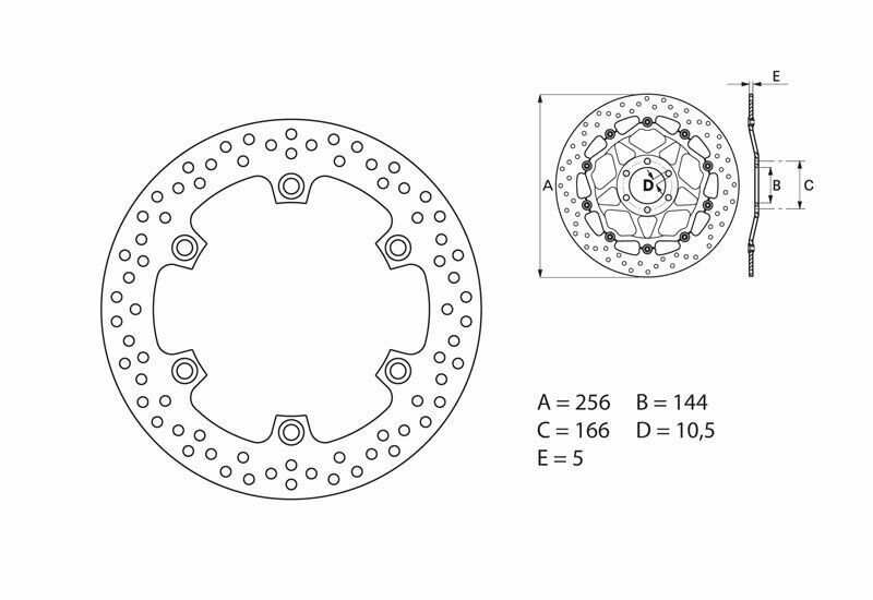 BREMBO DISQUE DE FREIN ARRIERE SERIE ORO 68B407A6 HONDA CB 1300 S ABS 2005-2013