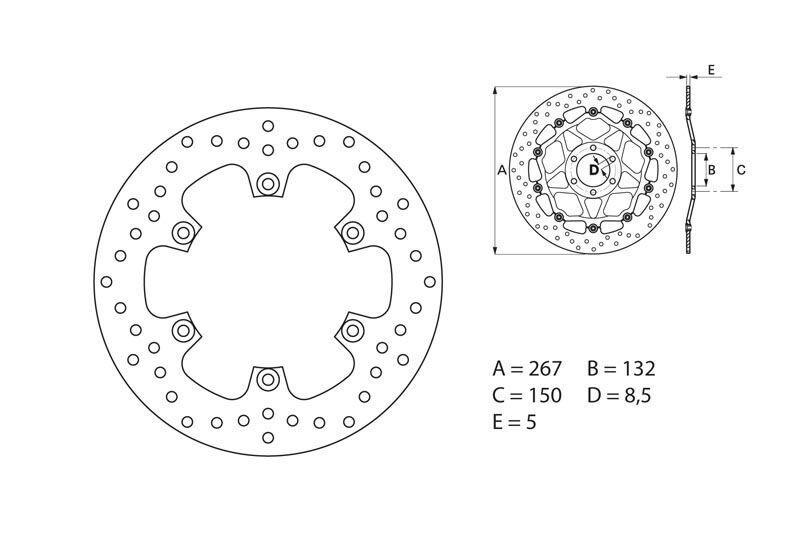 BREMBO DISQUE DE FREINS AVANT SERIE ORO FIXE 68B407E4 YAMAHA 600 XT E 1990-1994 (3)