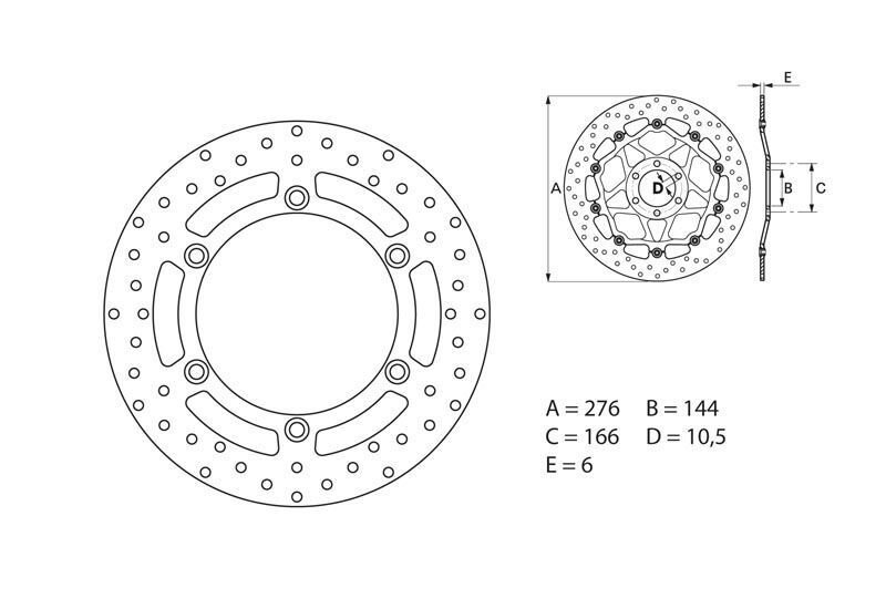 BREMBO DISQUE DE FREINS AVANT SERIE ORO FIXE 68B407E7 HONDA 600 SWT SILVERWING 2011-2016 (3)