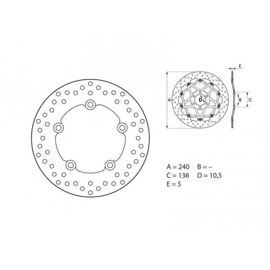 BREMBO DISQUE DE FREINS ARRIERE SERIE ORO FIXE 68B407G9 BMW R 1200 GS ABS / ADVENTURE ABS / ADVENTURE RALLYE ABS / ADVENTURE EXCLUSIVE ABS 2013-2018 (2)
