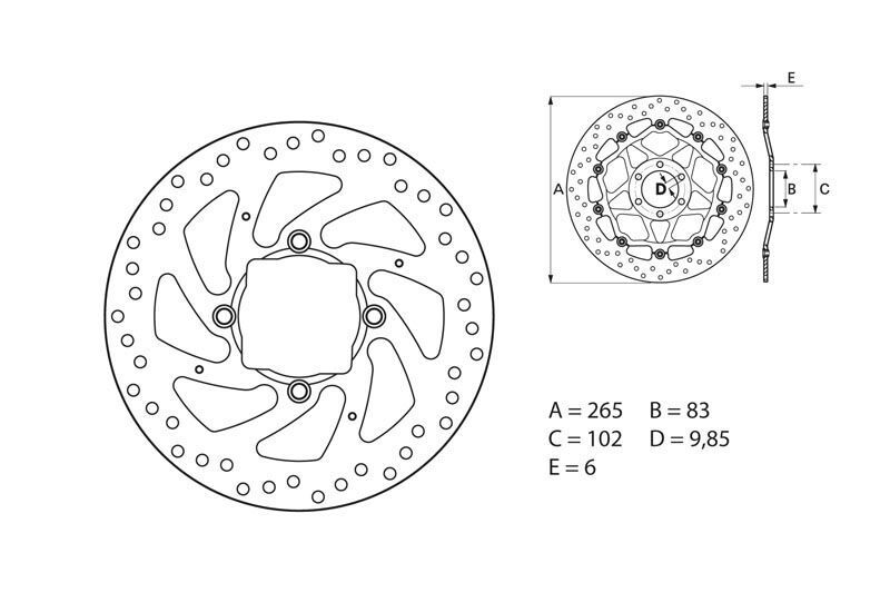 BREMBO DISQUE DE FREINS ARRI�RE SERIE ORO FIXE 68B407H2 DUCATI 1200 MULTISTRADA / S / S D-AIR / S PIKES PEAK / S TOURING ABS 2015-2020 (3)