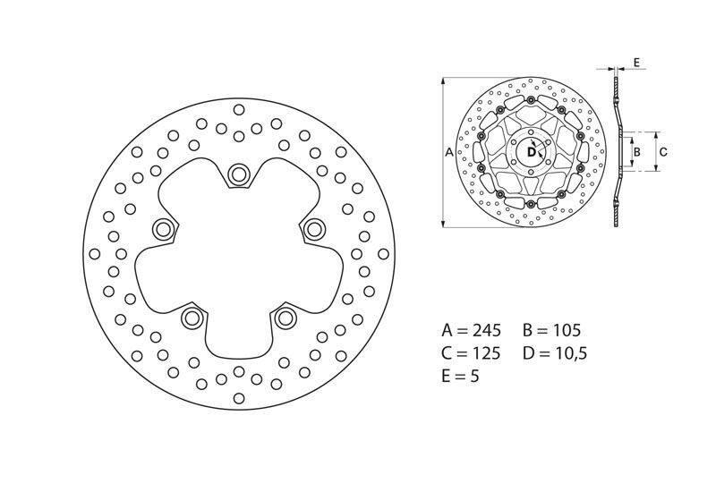 BREMBO DISQUE DE FREINS ARRI�RE SERIE ORO FIXE 68B407H3 YAMAHA 660 MT03 2006-2014 (3)