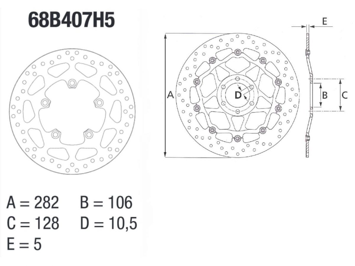 BREMBO DISQUE DE FREINS ARRI�RE SERIE ORO FIXE 68B407H5 TRIUMPH 1200 TIGER EXPLORER / EXPLORER XC / XC 2013-2017 (3)
