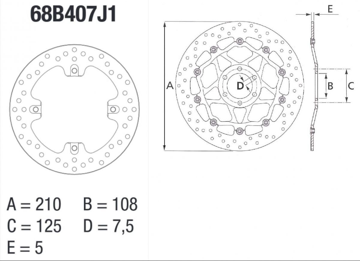 BREMBO DISQUE DE FREINS ARRI�RE SERIE ORO FIXE 68B407J1 MV AGUSTA F4 1000 / R / RR 2010-2019 (3)