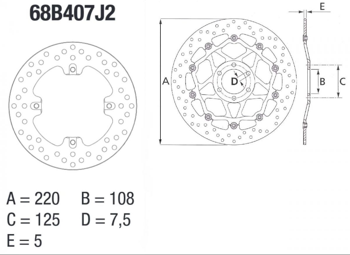 BREMBO DISQUE DE FREIN ARRIERE SERIE ORO 68B407J2 MV AGUSTA 675 F3 / RC 2011-2020 (3)
