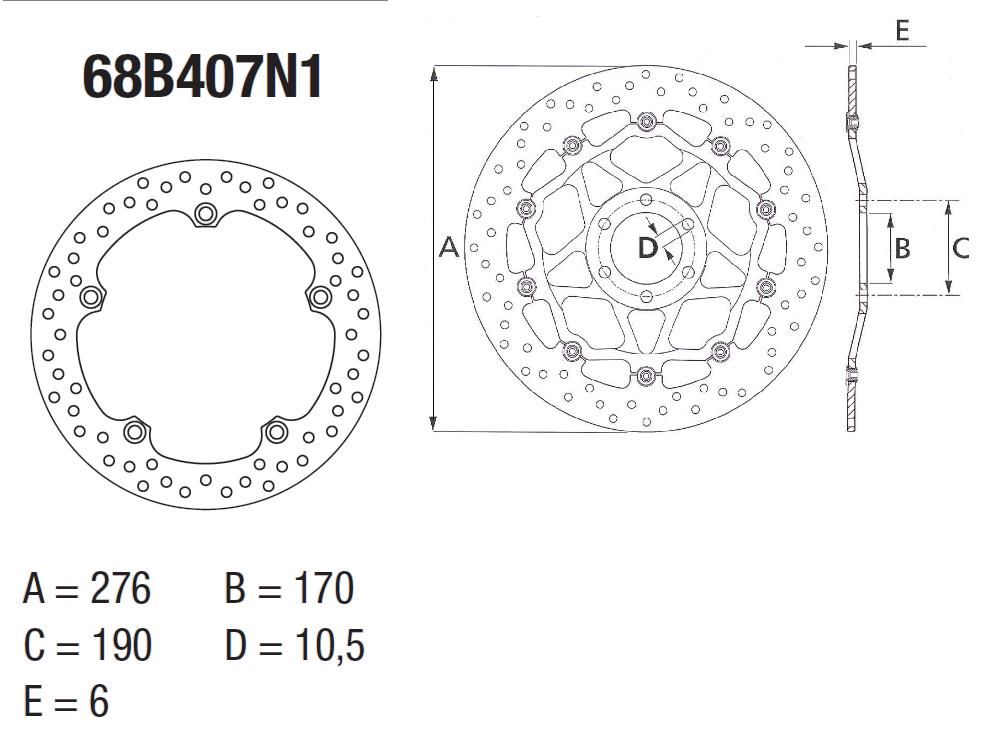 BREMBO DISQUE DE FREIN ARRI�RE SERIE ORO 68B407N1 HONDA 1200 VFR X CROSSTOURER ABS / DCT / 2010-2020 (2)