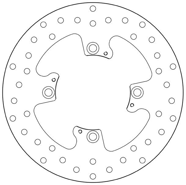 BREMBO DISQUE DE FREIN ARRIERE SERIE ORO 255MM 68B407N6 TRIUMPH 1050 SPEED TRIPLE AVEC ABS 2009-2016 NUMERO DE SERIE 461332 � 735437