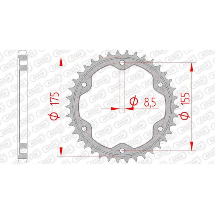 COURONNE ACIER PAS 525 38 Dents 7190038 KTM 1290 SUPERDUKE GT ABS 2016-2024
