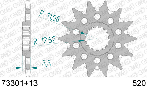 PIGNON PAS ORIGINE 520 13 Dents 7330113S ANTIBOUE KTM EXC 250 2004