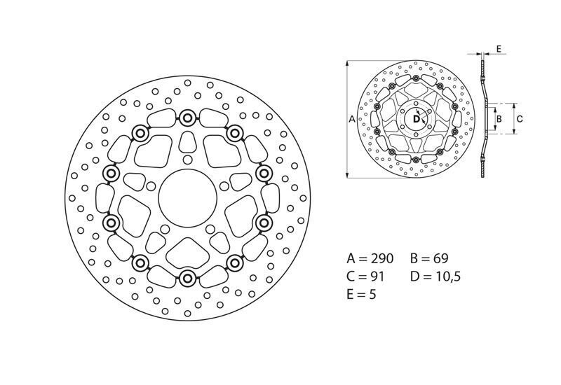 BREMBO DISQUE DE FREINS AVANT SERIE ORO 78B40821 SUZUKI 600 GSXF 2004-2006 (3)