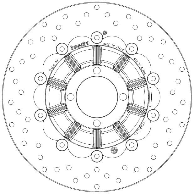 BREMBO DISQUE DE FREINS AVANT SERIE ORO 78B40892 BMW R 80 1981-1995 (2)