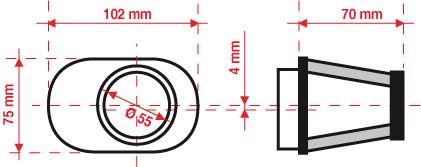 BMC FILTRE A AIR CONIQUE D�CAL� A DROITE DIAM�TRE 55mm FBPF55-70R (2)