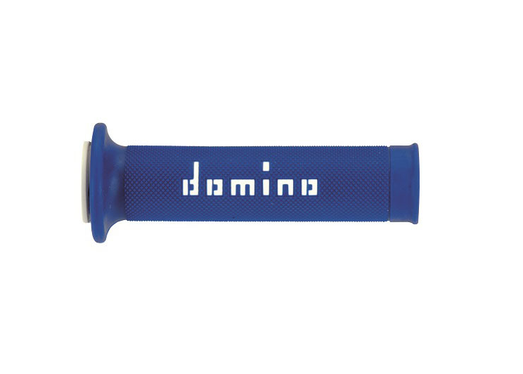 DOMINO POIGN�ES BLEU / BLANC DIAM�TRE 22-25 MM A010 ROAD / RACING LONGUEUR 126 MM 872135
