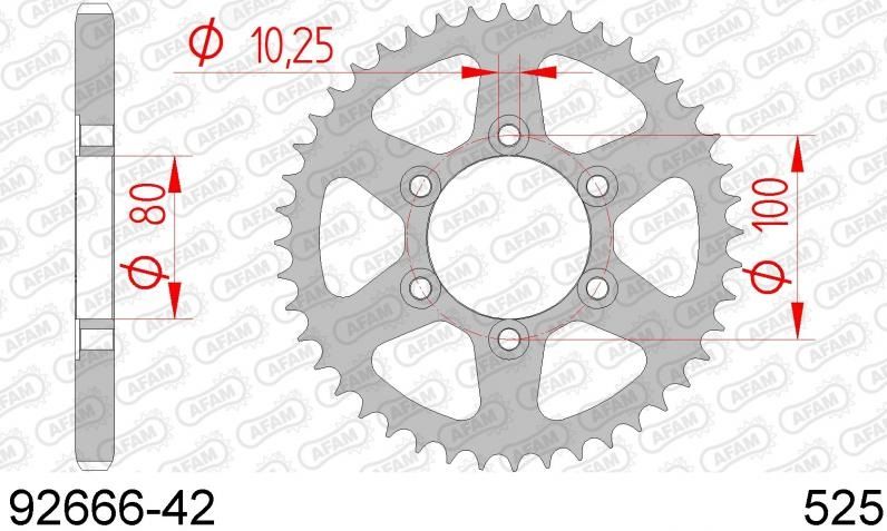 COURONNE ACIER PAS ORIGINE 525 42 Dents 9266642 VOXAN 1000 Scrambler 2003-2006