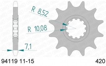 PIGNON PAS 420 11 Dents 9411911 BETA 50 RR TOUS MOD�LES 2002-2016 (2)