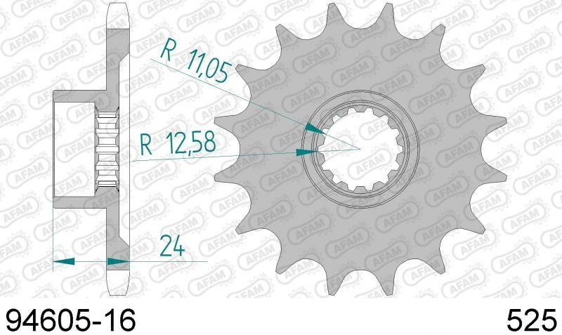 PIGNON PAS ORIGINE 525 16 Dent 94605-16 MV AGUSTA 800 F3 2013-2020 (2)
