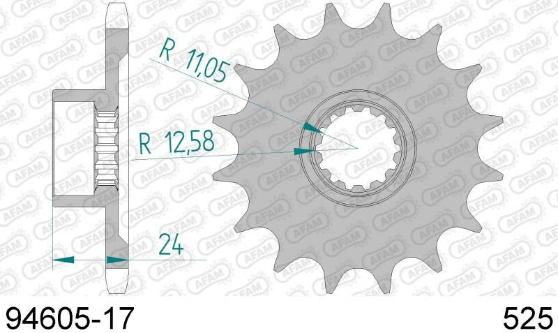 PIGNON PAS ORIGINE 525 17 Dent 94605-17 MV AGUSTA 800 F3 2013-2020 (2)