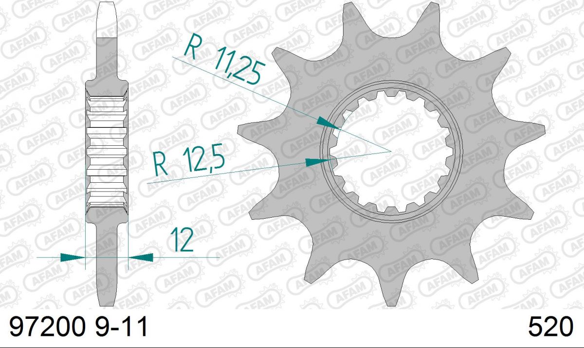PIGNON PAS ORIGINE 520 10 Dents 9720010 GAS GAS TXT 300 2004-2014 (2)