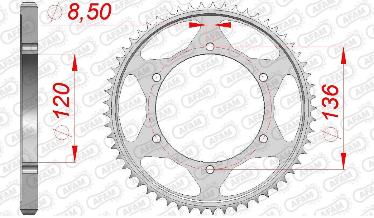 COURONNE ACIER PAS 428 51 Dents 1231351 YAMAHA TZR 80 1996 (2)