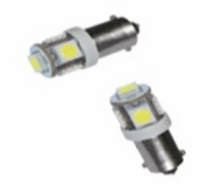 AUTOLED PAIRE D AMPOULE LED T4W BA9S 5 PASTILLES SMD5050 BLANC