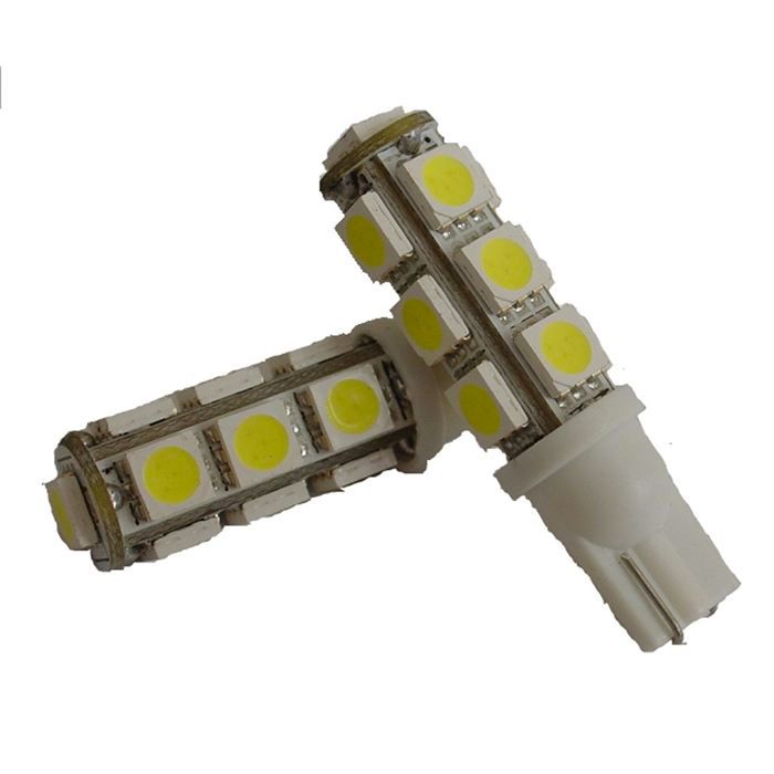 AUTOLED LED PAIRE DE DEUX AMPOULES T10 13 PASTILLES SMD5050 ECLAIRAGE BLANC