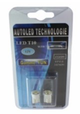 AUTOLED GAMME FUN PAIRE D AMOULE T10 4 LEDs SMD3528 �clairage blanc (2)