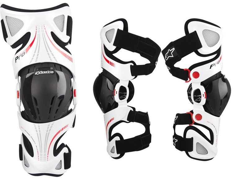 Protection de genoux ALPINESTARS FLUID PRO WHITE RED BLACK