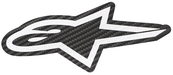 AUTOCOLLANT STICKERS ALPINESTARS CARBON SILVER