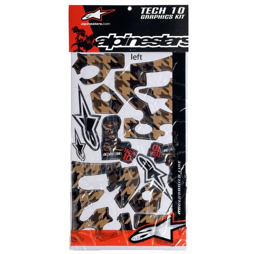 PLANCHES D AUTOCOLLANTS STICKER ALPINESTARS TECH 10 BLACK GOLD