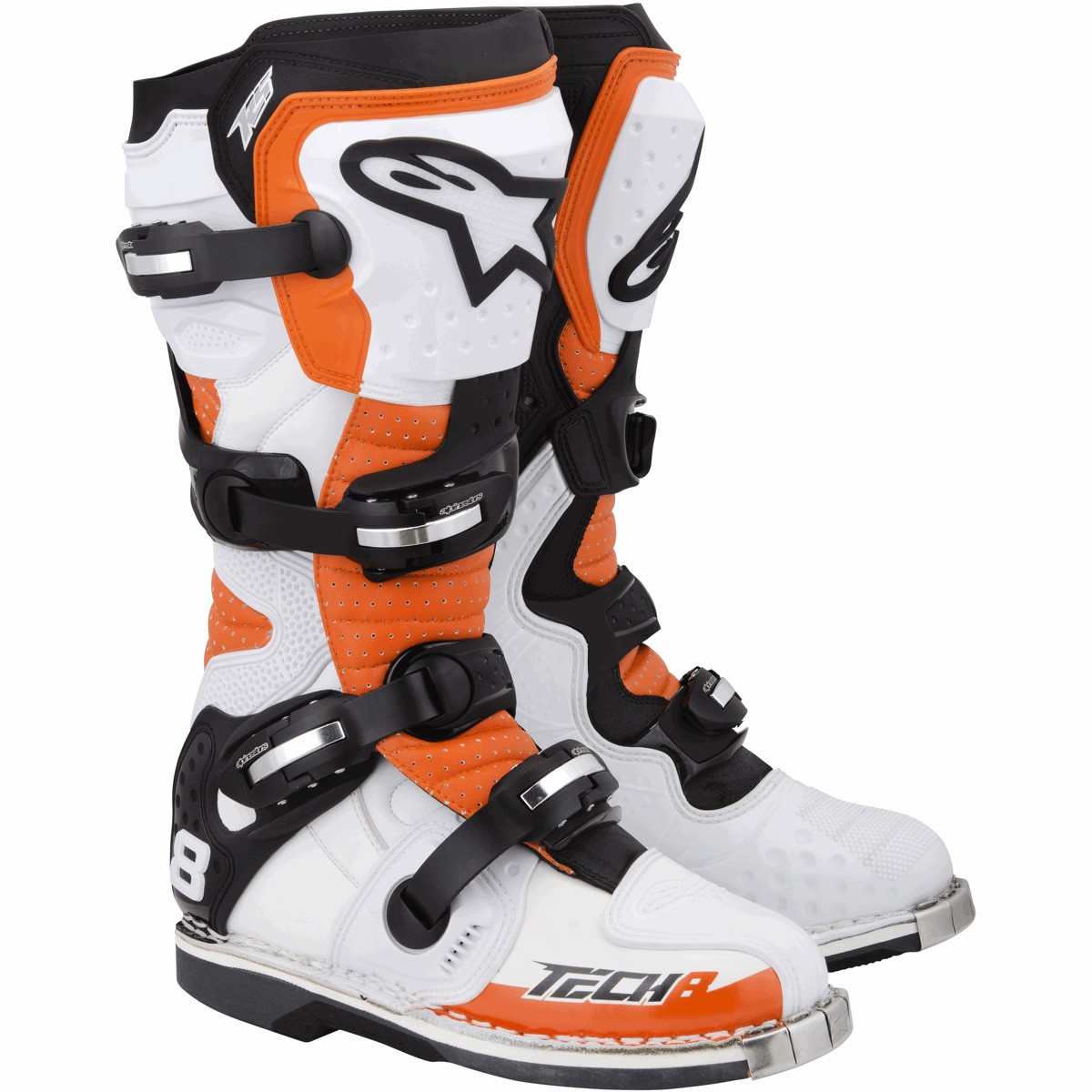 Bottes Cross Off Road ALPINESTARS TECH 8 RS WHITE ORANGE BLACK