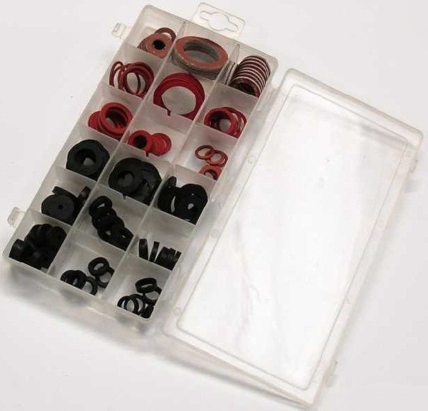 BOITE D`ASSORTIMENTS DE RONDELLES JOINTS PAPIER ET CAOUTCHOUC*